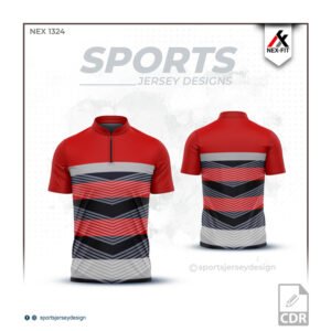 NEX-1324 RED GREY AND BLACK SPORTSWEAR SUBLIATION JERSEY DESIGN