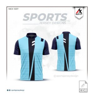 NEX-1337 NEVY BLUE AND FIROZI BLUE SUBLIATION SPORTSWEAR  JERSEY DESIGN