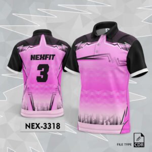 NEX 3318 PINK WITH BLACK GRADIENT SPORTSWEAR SUBLIMATION JERSEY DESIGN