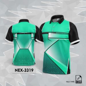 NEX 3319 SEA GREEN WITH BLACK GRADIENT SPORTSWEAR SUBLIMATION JERSEY DESIGN